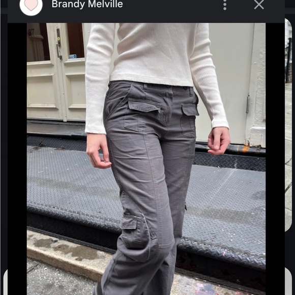 Brandy Melville Kim Gray Cargo Pants - Picture 1 of 4